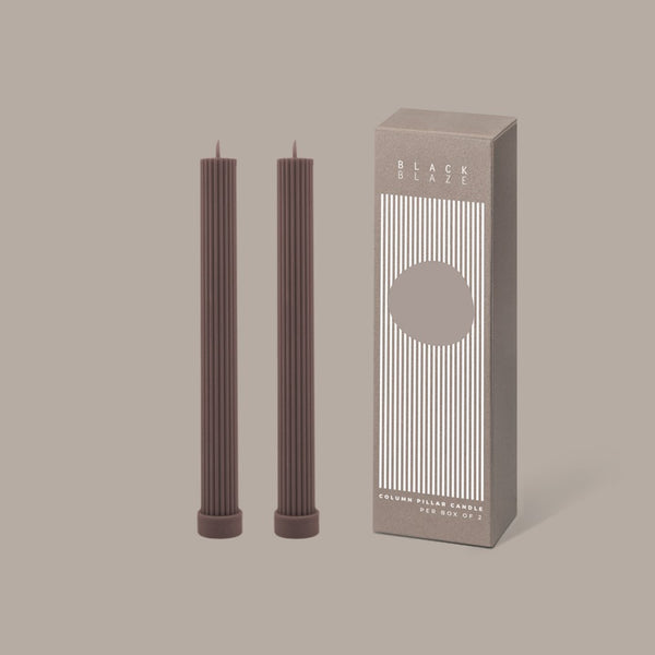 Column Pillar Candle Duo - Beige