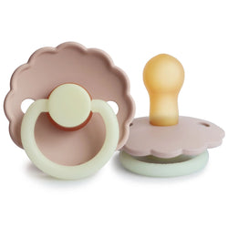 Daisy Blush Night Natural Rubber Pacifier 2 Pack - 0-6 Months