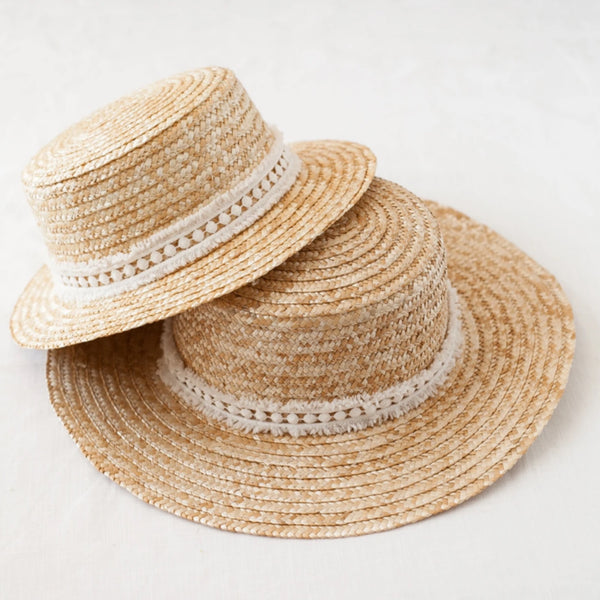 Mama Daughter Straw Boater Sun Hat - Resort Edition