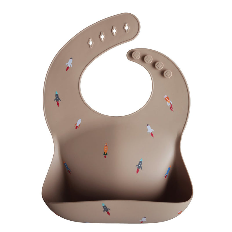 Silicone Baby Bib (Rocket Ship)