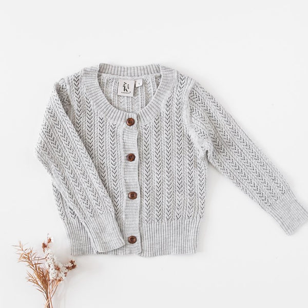 Penny Light Cotton Knit Cardigan - Marle Grey