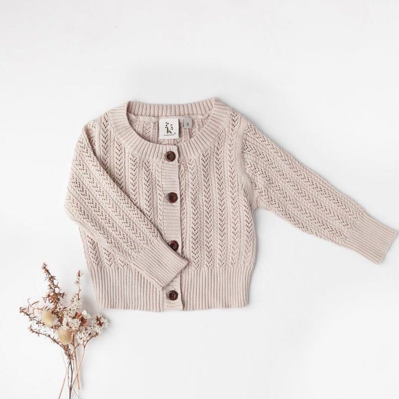 Penny Light Cotton Knit Cardigan - Rose Cream