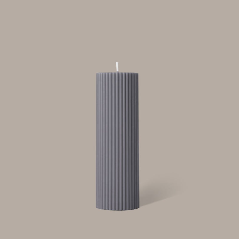Wide Column Pillar Candle - Grey