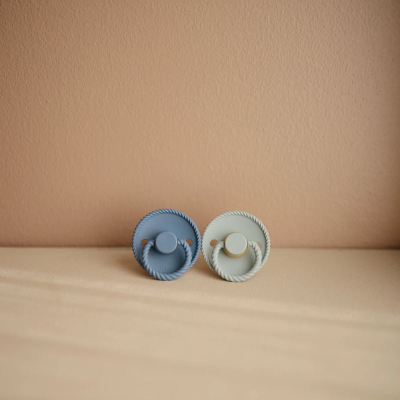 Silver Grey Natural Rubber Pacifier 2 Pack - 0-6 Months