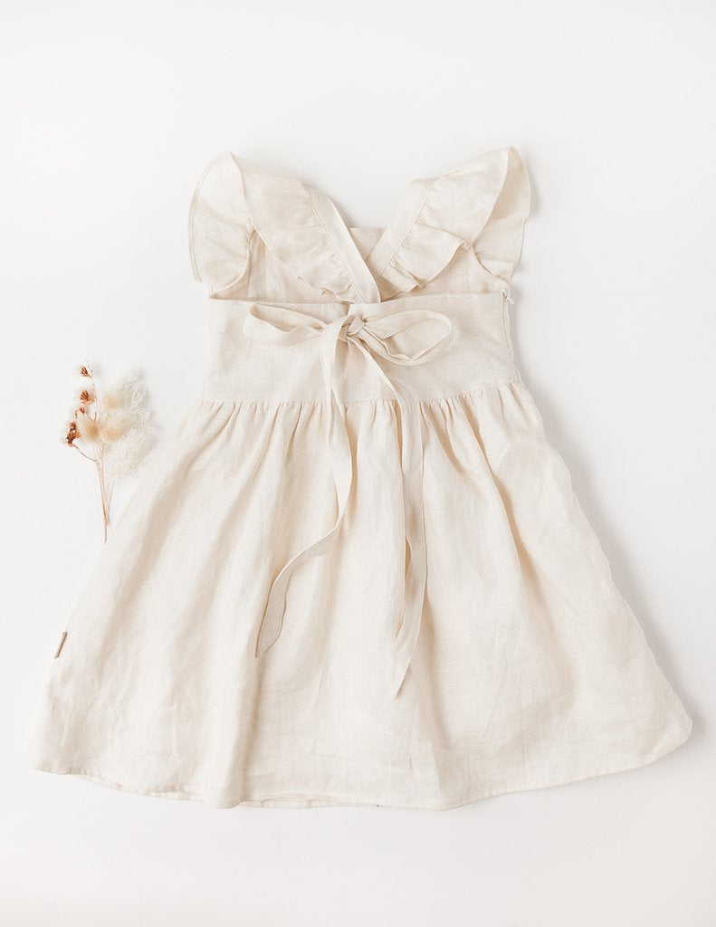 My Little Sunshine Linen Dress - Ivory