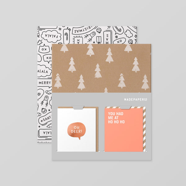 Christmas Wrap + Card Set - Trees and Speech