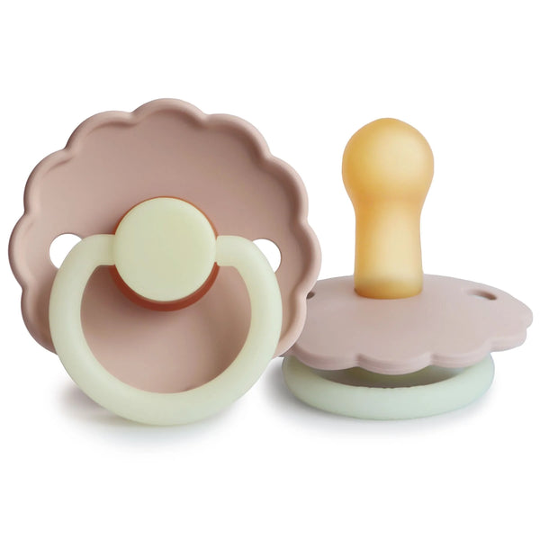 Daisy Blush Night Natural Rubber Pacifier 2 Pack - 6-18 Months
